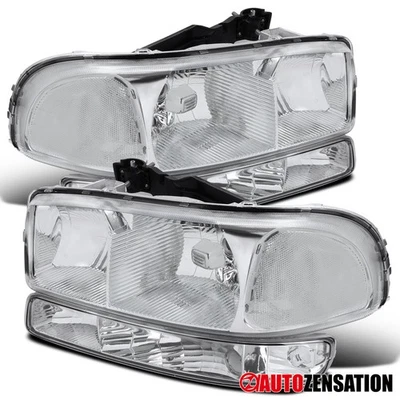 Fit 1999-2006 GMC Sierra 1500 2500 Yukon XL 99-06 Headlights+Corner Bumper Lamps Foto 1 de 4