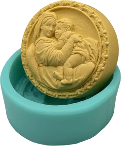 Molde de jabón de silicona para bebé Virgen María moldes de cera perfumada, molde para hornear pasteles de chocolate - Imagen 1 de 6