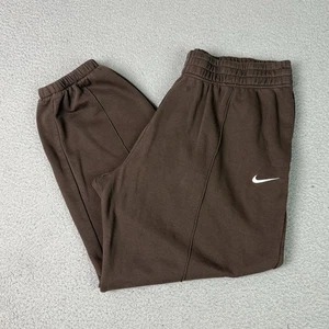 Nike Sweatpants Mens XL Brown Travis Elastic Waist Tapered Swoosh Logo Essential - Picture 1 of 16