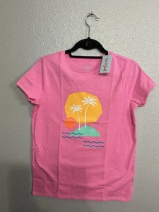 Cat & Jack Pink Summer T-Shirt Girl’s Size XXL - Size 18 New - Picture 1 of 3