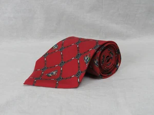 FIELD & STREAM REPP Silk Tie - Red with Chain Link Pattern & Fishing Flies - Picture 1 of 7