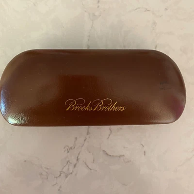 Óculos de sol Brooks Brothers couro marrom concha dura e estojo de óculos somente - Imagem 1 de 4