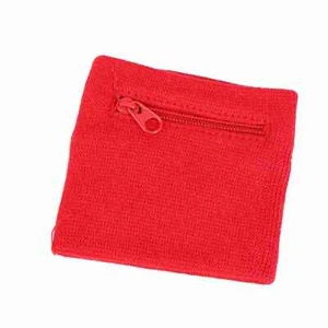 (Red)Unisex Wristband Keys Storage Zipper Pocket Sport Wrist WalleT FF - Picture 1 of 22