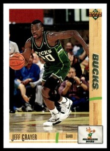 1991-92 Upper Deck Basketball Card Jeff Grayer Milwaukee Bucks #221