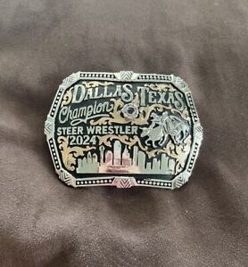 Trophy Rodeo Champion Belt Buckle Steer Wrestler Wrestling