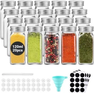 20er Set Vorratsgläser Gewürzgläser Aufbewahrung Glas Dosen mit Deckel + Etikett - Bild 1 von 15