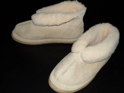 Mujer PIEL DE OVEJA BOTÍN PANTUFLAS Talla 9-9.5 Forros Extraíbles/Suelas de Goma NUEVO Foto 1 de 4