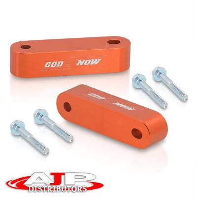 2PCS Hood Vent Solid Aluminum Spacer Riser Kit Orange + Bolts For Honda / Acura - Imagem 1 de 4