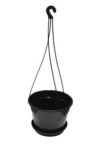 160mm Hanging Basket Pot with Saucer x 50sets (Black)- Indoor or Outdoor Plant - Picture 1 of 4