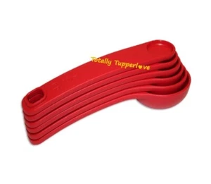 Nuevo juego de cucharas medidoras Tupperware 6 piezas cucharas anidadas rojas - Imagen 1 de 2