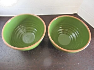 Two (2) Green VdS Portugal Ceramic Bowls 6.5" Wide by 3.75" Deep - Picture 1 of 6