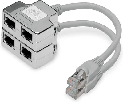 DIGITUS 08260 COPPIA DI SDOPPIATORI SCHERMATI PER CAT. 5E (DN-93904) - Immagine 1 di 4