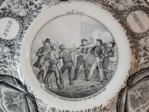 Teller Creil Montereau Revolution von 1848 Nr. 9 Ermordung von General Debréa - Bild 1 von 4