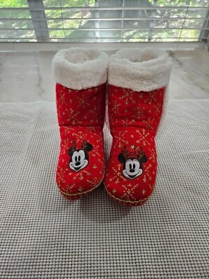 Botas Zapatilla Navidad Disney, Rojo, Talla L 9/10, Diseño Festivo de Mickey y Minnie Foto 1 de 4