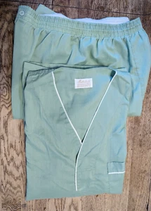 MEDALIST Men's VTG 70s 2 Pc Lightweight Green Pajama Set Pants "C" 40-44 Chest - Picture 1 of 9