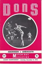 Arbroath Home Team Football Scottish Fixtures (1970s)