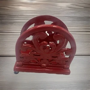 Desktop Letter Envelope Holder Red Cast Iron~A Classic - Picture 1 of 4