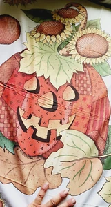 Daisy Kingdom #4910 HARVEST HAPPINESS PUMPKIN DOOR PANEL Fabric Panel Uncut - Picture 1 of 5