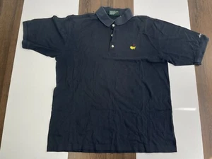 Vintage Masters Collection Mens Size L Navy Blue Golf Polo Shirt 60's Two Ply - Picture 1 of 11