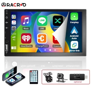 7" Double 2 Din Car Stereo Apple CarPlay Android Auto Radio BT FM MP5 Player USB - Picture 1 of 19