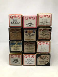 Lot of 12 Waltz Piano Rolls with Original QRS Boxes Vintage Antique Variety - Picture 1 of 22