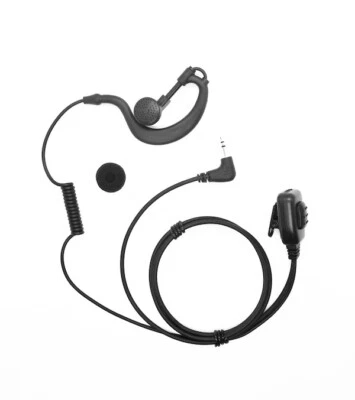SECURITY EARPIECE 2 X G SHAPE EARPIECE MIC WITH PTT FOR 1 PIN BINATONE RADIO TERRAIN 550 650 750