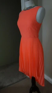 Precioso Vestido Topshop Plisado Dobladillo Coral/Naranja, Boda, Ascot, Fiesta Reino Unido 6 - Imagen 1 de 11
