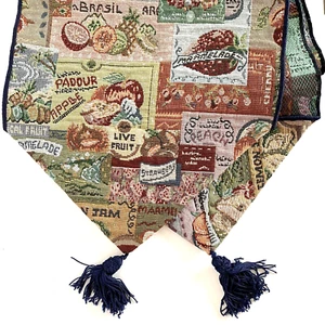 Fruits Jam Marmalade Country Theme Polyester Tapestry Tassels Table Runner 12x70 - Picture 1 of 9
