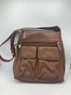 Vintage Fossil Shoulder Bag Pebbled Brown Leather Handbag Purse 75082 Key