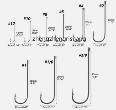 100pcs Aberdeen Hooks Fishing Offset Long Shank Light #1-#2/0 Crappie Panfish - Image 1 of 4