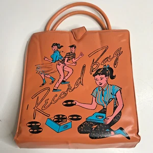 Bolsa de discos retro vintage marrón para vinilo individual X 16 fundas antideslizantes - Imagen 1 de 8