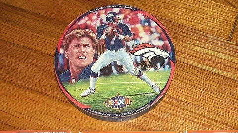 VTG DENVER BRONCOS 1997 JOHN ELWAY SUPER BOWL CHAMPIONS PLAQUE 5" ORIG OWNER Cover