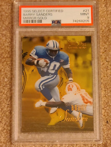 Mint 1995 Select Certified Barry Sanders Mirror Gold #21 PSA 9 Low Pop of 38