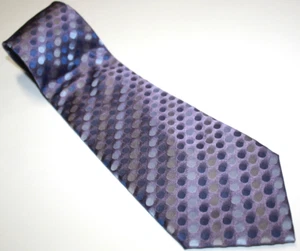 Silk Necktie Purple Dot Circle Pattern 100% Silk Van Heusen 4"x60" - Picture 1 of 5
