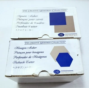 The Creative Memories set of 2 Hexagon and Square Maker paper punch - Picture 1 of 5