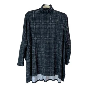 Cuello de tortuga cuadrado manga larga elsa LuLaRoe a cuadros negro y gris mediano; tallas 10-12 - Imagen 1 de 7
