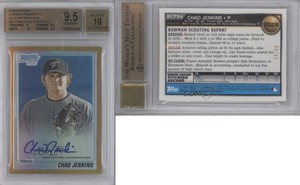 2010 Bowman Chrome Prospects Gold Refractor /50 Chad Jenkins #BCP94 BGS 9.5 Auto