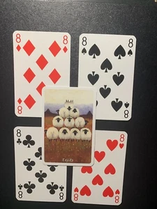 Swap Playing Cards  SILLY SHEEP All of the EIGHTS Whimsical World THOMAS JOSEPH - Picture 1 of 2