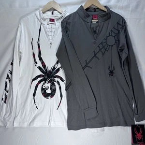 NWT LOT Of 2 Spyder Kids Boys Long Sleeved Tops Size XL/16 White Gray - Picture 1 of 10