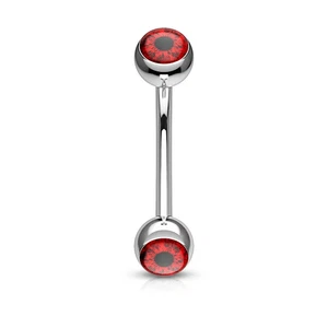 Piercing arcade acier boules oeil rouge - Imagen 1 de 1