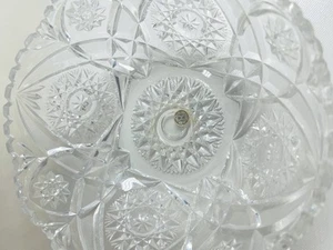 American Brilliant Period Cut Crystal Glass 8.5" Bowl ~ Starburst, Saw Tooth Rim - Picture 1 of 8