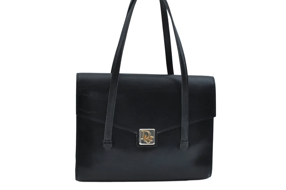 Auténtico Bolso de Mano Christian Dior Cartera Cuero Negro CD 0831N Foto 1 de 4