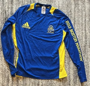 CAMISA DE MANGA LARGA BOSTON MARATHON 2012 ADIDAS THERMACOOL RESISTENTE A LA INTEMPERIE GRANDE RARA - Imagen 1 de 5
