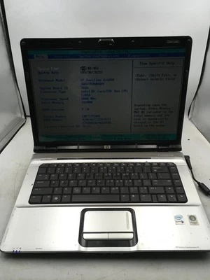 HP PAVILION DV6000 - BOOTS TO BIOS - INTEL CORE DUO T2450 - 1GB RAM - READ - BB - Image 1 of 4