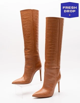 RRP€715 PARIS TEXAS Leather Knee High Boots US6 UK3 EU36 Brown Made in Italy - Image 1 of 4