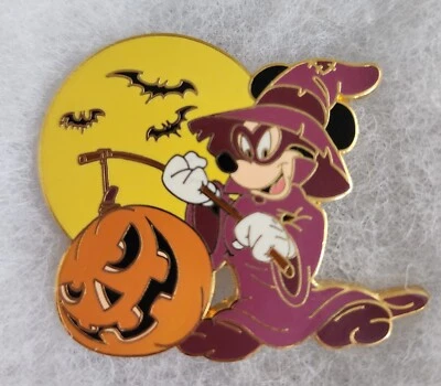 DISNEYLAND PARIS (DLRP) HALLOWEEN 🎃 2003 WIZARD MICKEY DIFÍCIL DE ENCONTRAR LE PIN-ENVÍO GRATUITO Foto 1 de 4