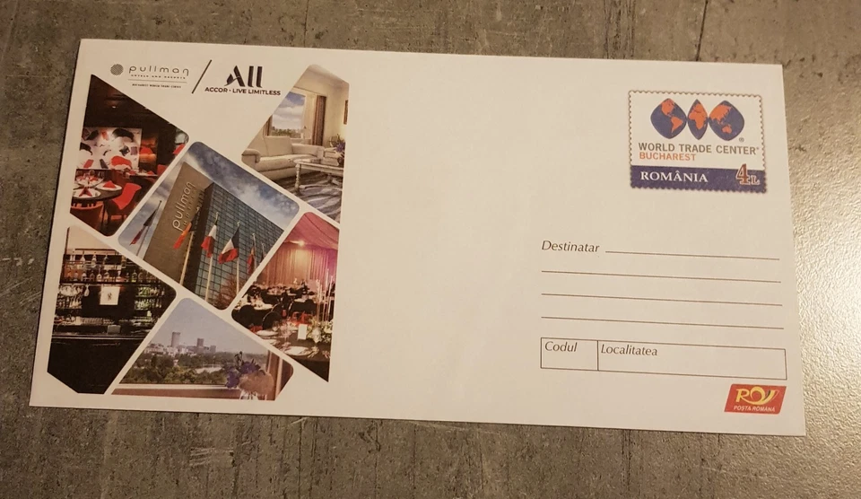 ROMANIA 2024 WORLD TRADE CENTER ENTIER CUBIERTA POSTAL PAPELERÍA Foto 1 de 1
