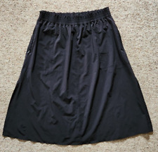 Athleta  Women's Savannah Pull-On Skirt Zipped Pockets Black A-line Large Active