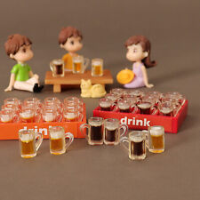 13Pcs 1/12 Dollhouse Simulation Beer Cup With Tray Dollhouse Mini Decoration P❤M