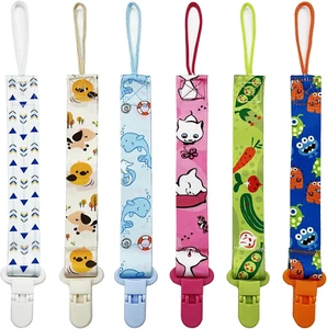 6 Pack Baby Pacifier Holder Clips - Dummy Clips Lightweight Universal Holder Lea - Picture 1 of 9